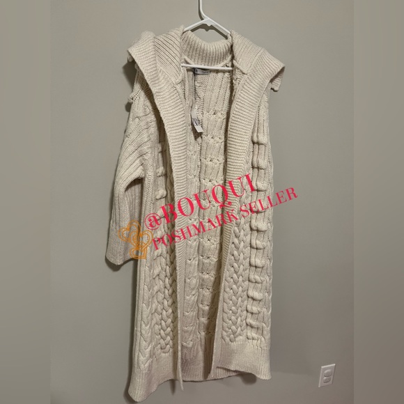 BLOGGERS FAV ZARA TEXTURED KNIT COAT CARDIGAN - Picture 2 of 7